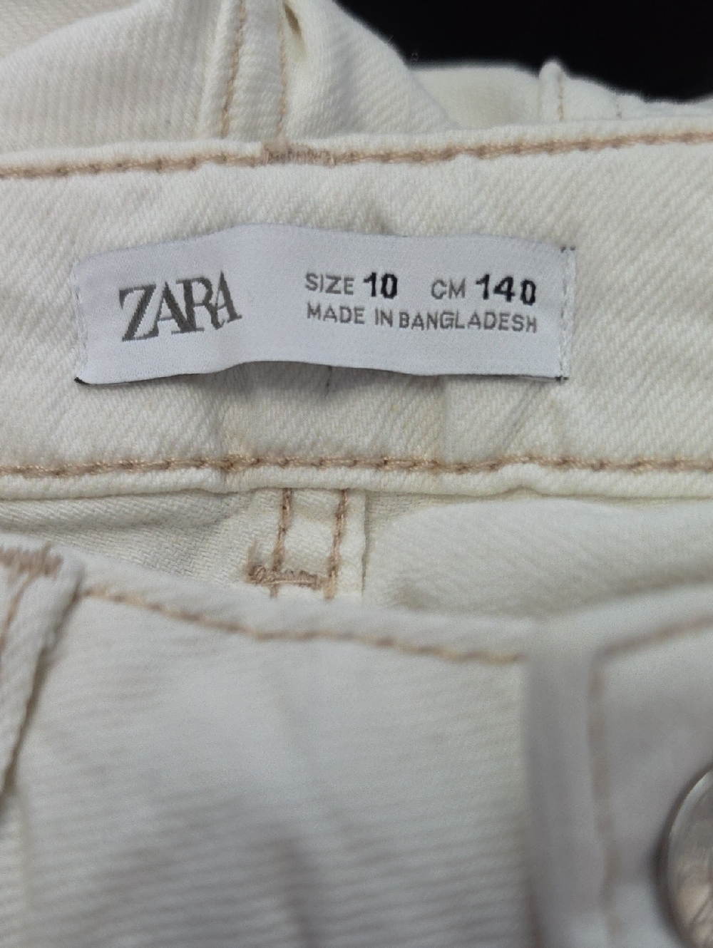 Zara Cream High-Rise Jeans - Neutral Off-White